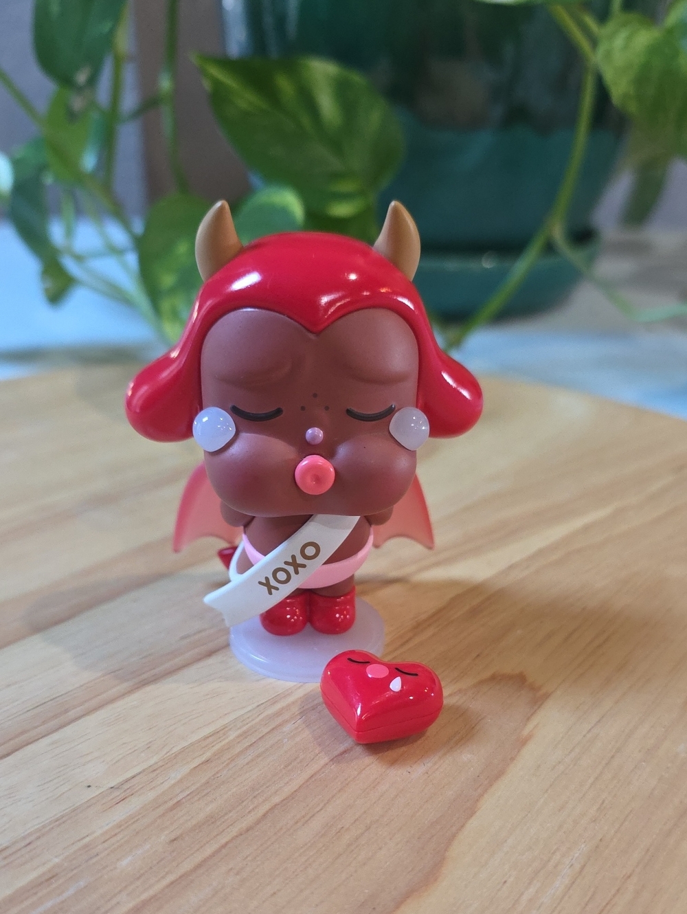 Cute Red Devil Valentine Figurine XOXO Heart Mini Collectible
